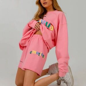 MAYFAIR Mayfair Group Pink Your Emotions Are Valid Casual Shorts